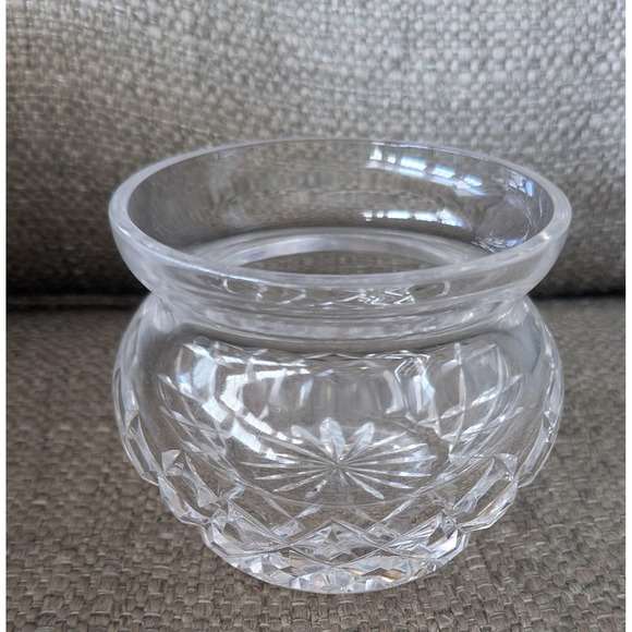 Vintage Cut Crystal Rose Bowl Vase With Diamond Pattern - Picture 2 of 6